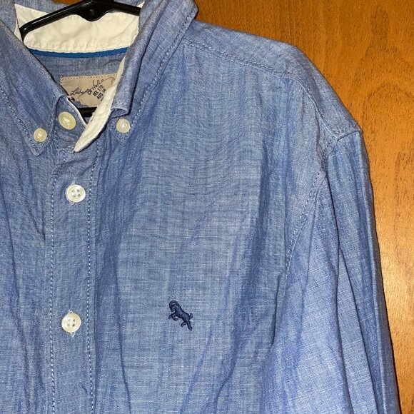 L.O.G.G. Label Of Graded Goods Blue Long Sleeve Button-Up Shirt Boy's Size L - Picture 2 of 7
